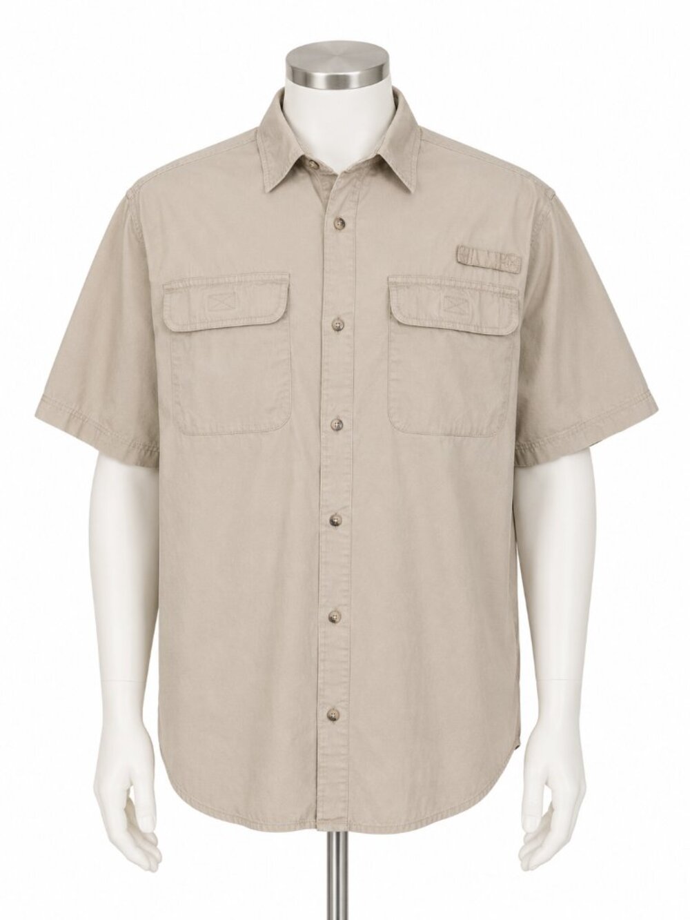 Wrangler 100% Cotton Short-Sleeve Utility Button-Up Shirt | Large
